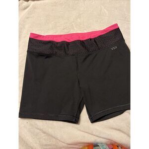 Victorias Secret Made Sexy Black and Hot Pink‎ Yoga Compression Shorts Medium